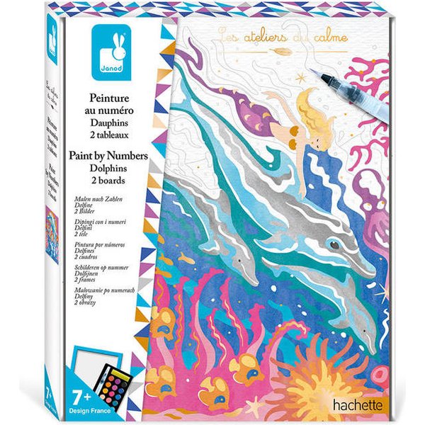 Zestaw kreatywny Malowanie po numerach 2 obrazy Janod - Delfiny
