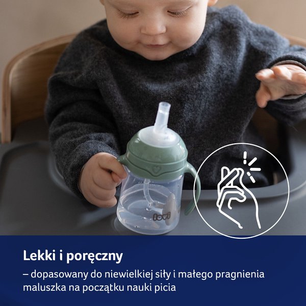 Pierwszy kubek z obciążoną słomką 150ml Lovi - brown