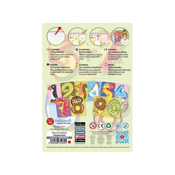 Album do kolorowania magicznym piaskiem Sabbiarelli - Cyferki