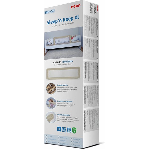 Barierka do łóżka Sleep'n Keep XL 150x50cm Reer - beżowy