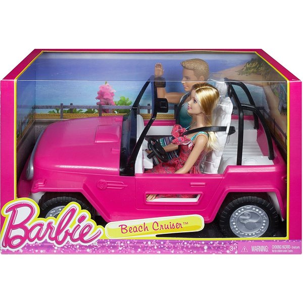 Barbie Plażowy jeep + lalki Barbie i Ken Mattel