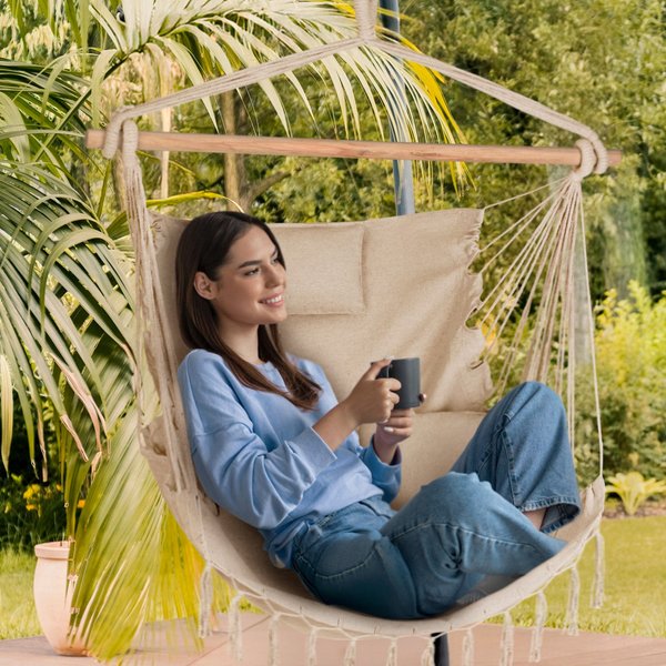 Fotel brazylijski, hamak Boho XXL Outtec - beige