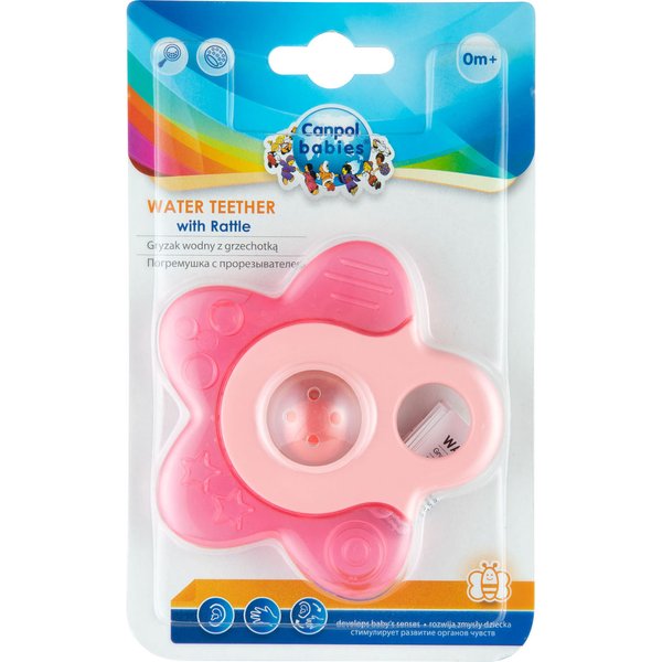 Gryzak wodny z grzechotką gwiazdka Canpol - koralowy