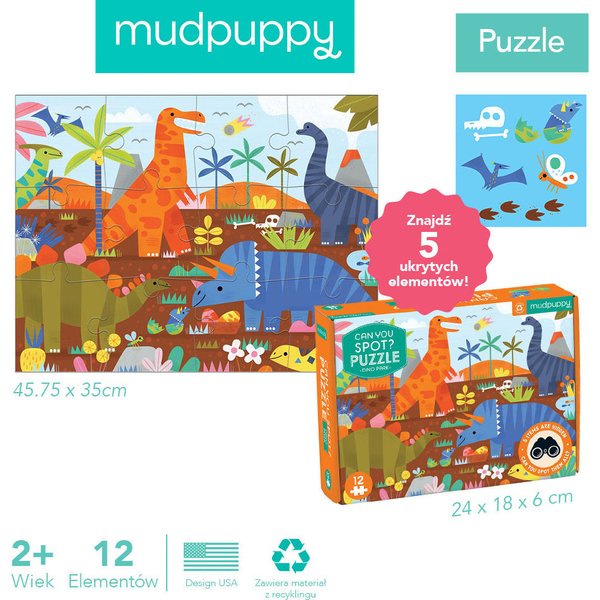 Puzzle obserwacyjne 12el. Mudpuppy