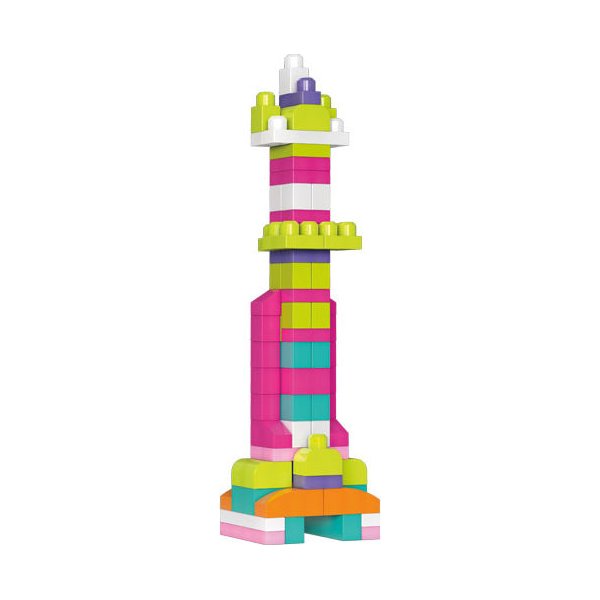 Różowa torba z klockami 60 el. First Builders Mega Bloks