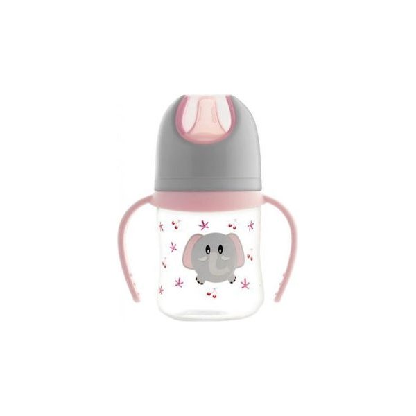 Kubek niekapek z ustnikiem 120ml Lulabi - słonik różowy