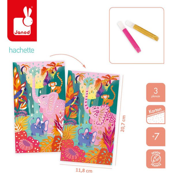 Zestaw kreatywny Malowanie farbami 3D Dżungla Janod