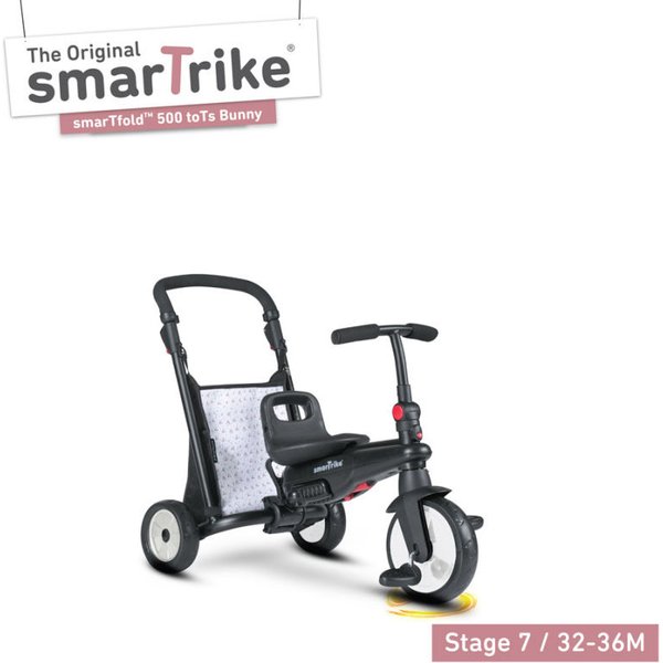 Rowerek trójkołowy składany Folding Trike 500 7w1 Smart Trike - czarny/różowy