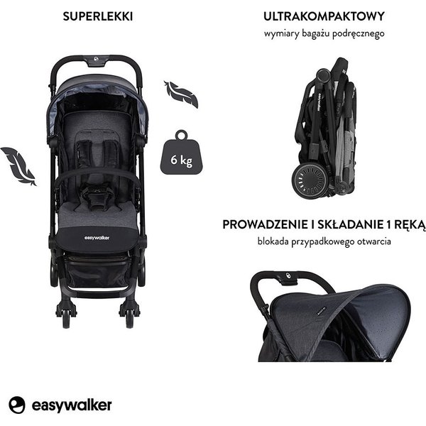 Wózek spacerowy Buggy XS Easywalker - Melange Grey 2019