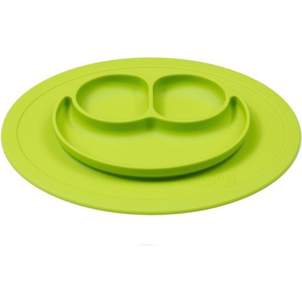 Silikonowy talerzyk z podkładką mały 2w1 Mini Mat EZPZ - zielony