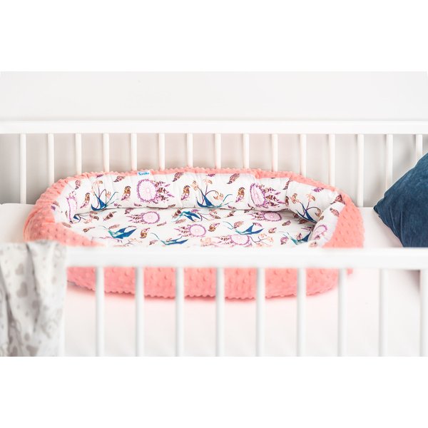 Gniazdo kokon 70x30 Sensillo - retro róż ptaki