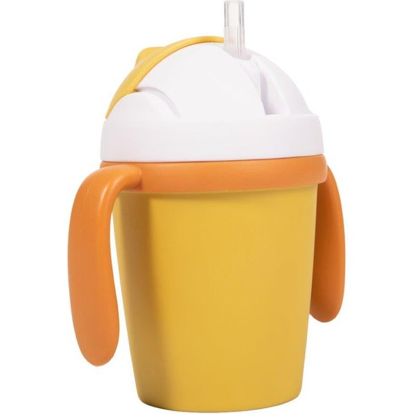 Kubek ze słomką BIOplastik Bo Jungle - ochre
