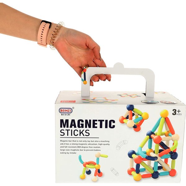 Klocki magnetyczne dla małych dzieci 64el.