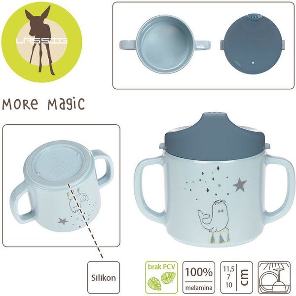 Kubek z dziubkiem z melaminy More Magic Lassig - foka