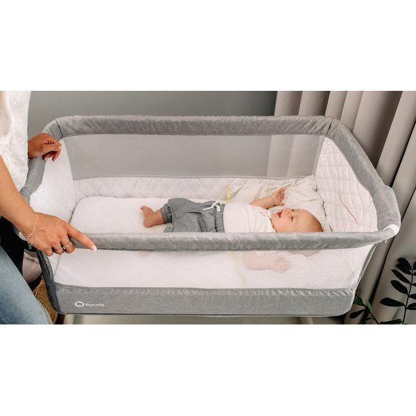 Łóżeczko dostawne Theo Lionelo - concrete