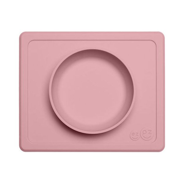 Silikonowa miseczka z podkładką 2w1 Mini Bowl EZPZ - pastelowy róż
