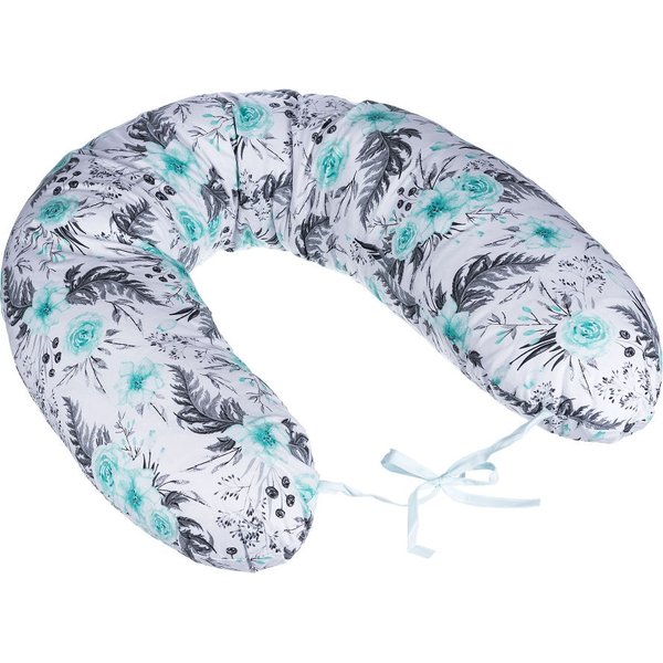 Poduszka do karmienia duża Różany ogród Amy - mięta