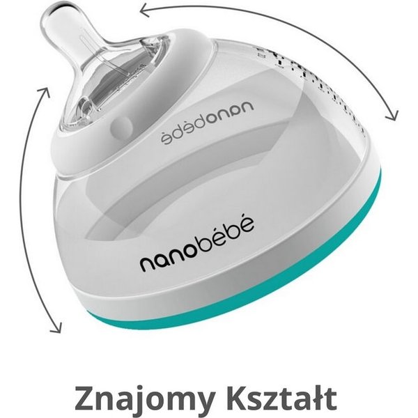 Butelka na mleko 240ml Etap 2 Nanobebe - turkusowa