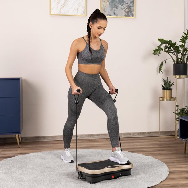 Platforma wibracyjna z pilotem Gymtek - złota