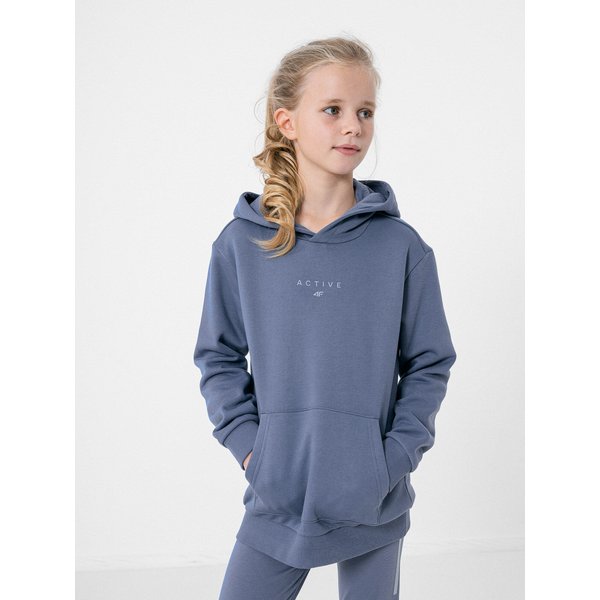 Bluza dziewczęca HJZ22 JBLD003 4F - denim