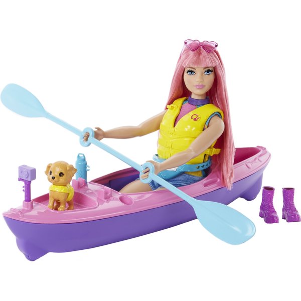Barbie lalka Daisy na kempingu + kajak Mattel - Daisy