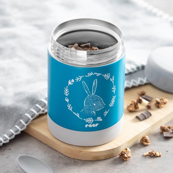 Termos obiadowy szeroki stalowy 300ml Reer - Niebieski