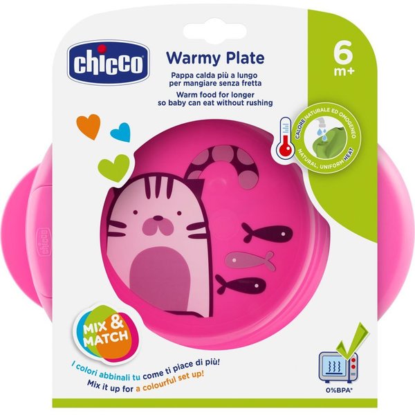 Talerz podgrzewany 2w1 Chicco - różowy