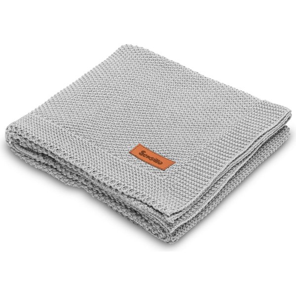 Koc dziergany bawełna 100x80cm Sensillo - szary