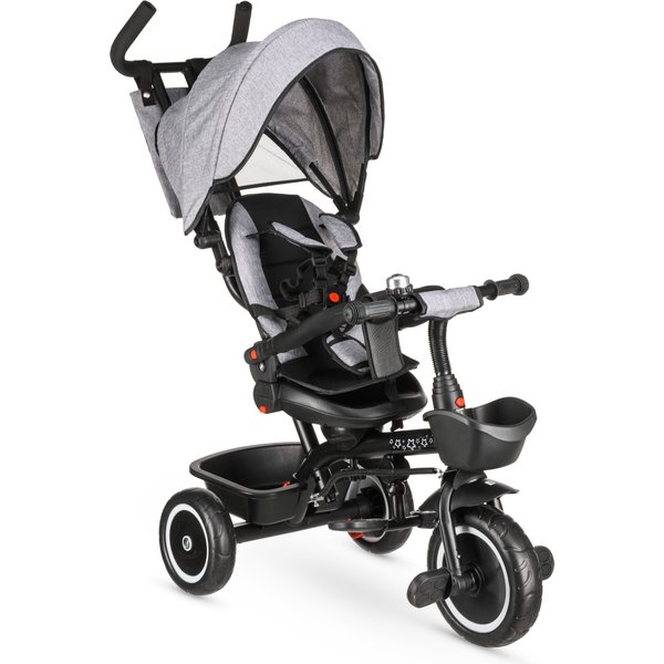 Rowerek trójkołowy 3w1 obracany Stars - grey premium