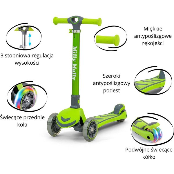 Hulajnoga trójkołowa Scooter Boogie Milly Mally - Green