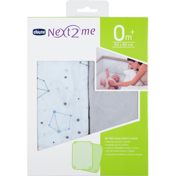 Prześcieradło na łóżeczko Next2Me 2 szt. Chicco - zodiac