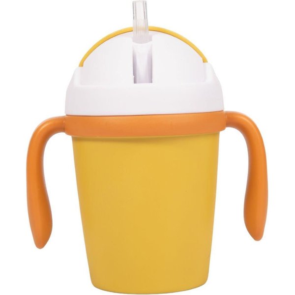 Kubek ze słomką BIOplastik Bo Jungle - ochre