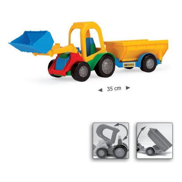 Koparka z przyczepą transportową wywrotką Wader