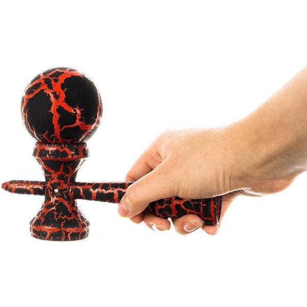 Gra zręcznościowa drewniana Kendama - czerwony