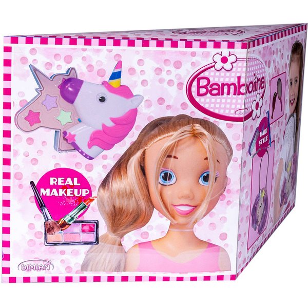 Lalka głowa do czesania 26cm z kosmetykami Smily Play