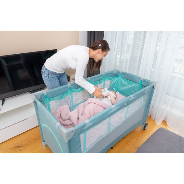 Łóżeczko turystyczne Basic Plus Caretero WYPRZEDAŻ