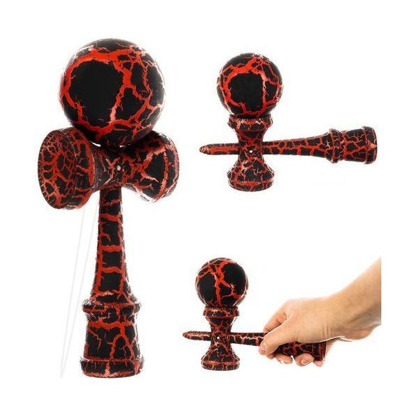 Gra zręcznościowa drewniana Kendama - czerwony