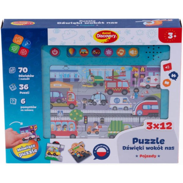 Puzzle Dźwięki wokół nas pojazdy Dumel Discovery