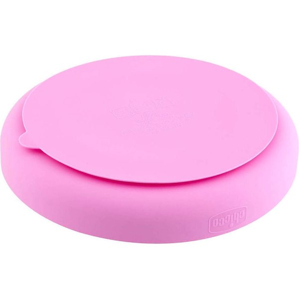 Silikonowy talerz z 3 przegródkami 12m+ Chicco - girl