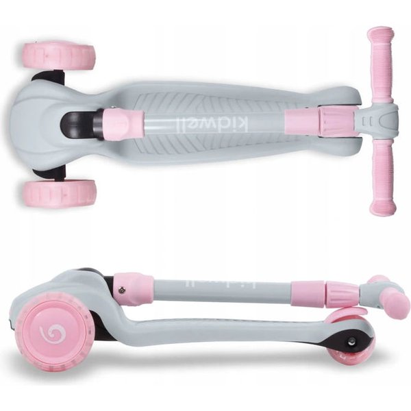 Hulajnoga 3-kołowa świecące koła Jax Kidwell - Gray/Pink