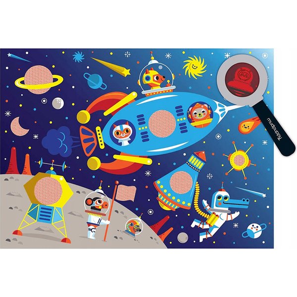 Puzzle z ukrytymi obrazkami 42 el. Mudpuppy - kosmos