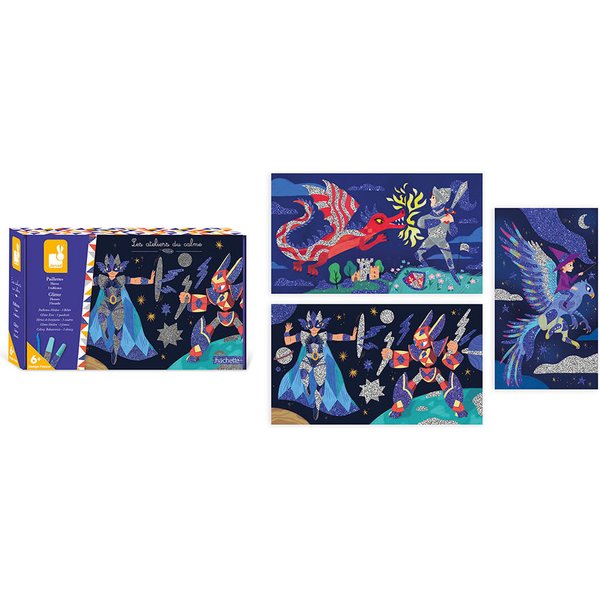 Zestaw kreatywny Brokat Bohaterowie 6+ Janod