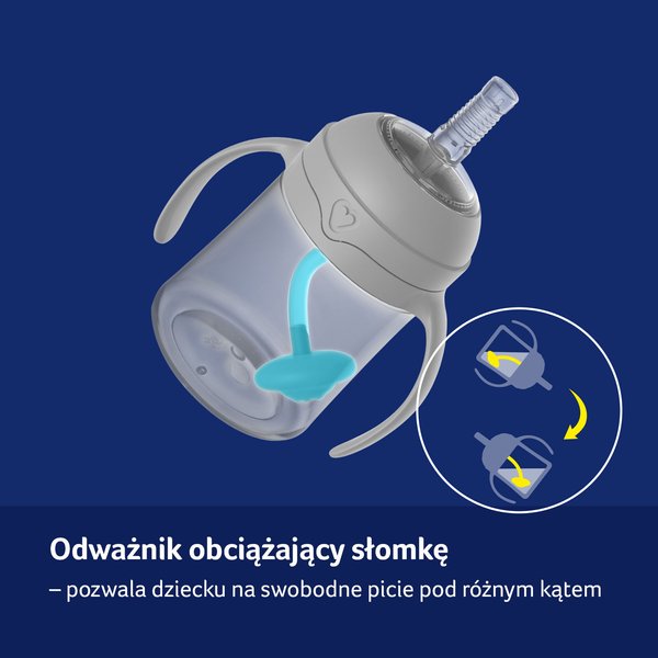 Pierwszy kubek z obciążoną słomką 150ml Lovi - brown