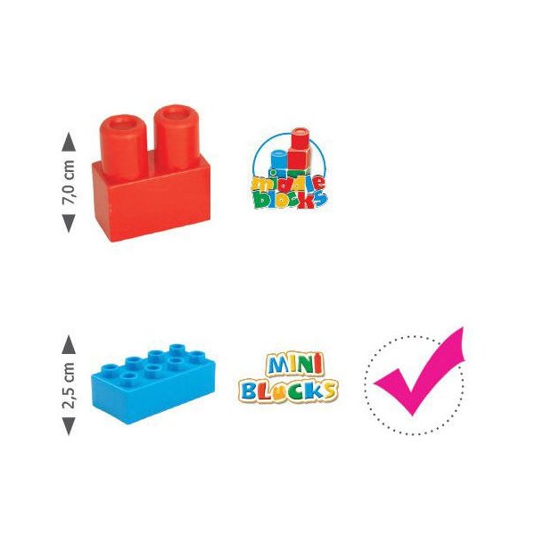 Wielkie wiadro z klockami mini blocks 134 elementy Wader