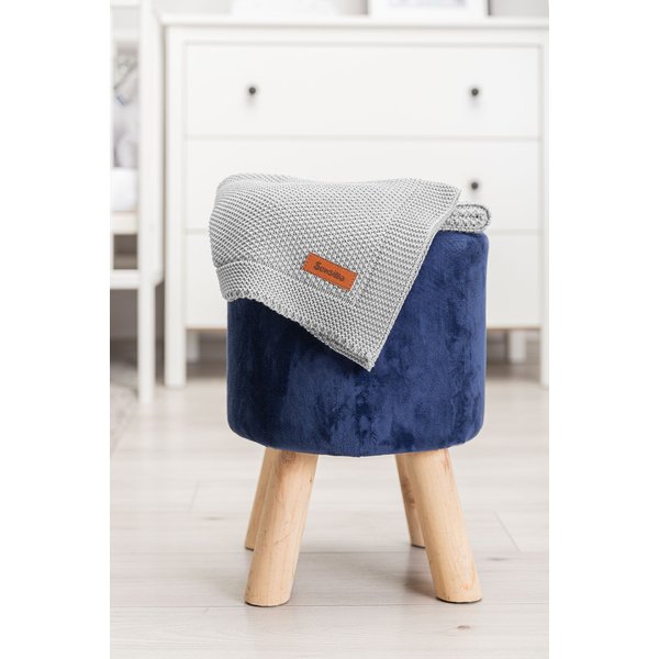 Koc dziergany bawełna 100x80cm Sensillo - szary