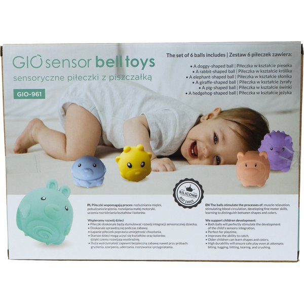 GIOsensor Sensoryczne piłeczki z piszczałką Innoggio - inne kształty
