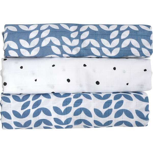 Pieluszki muślinowe 70x80cm 3 szt. Motherhood - Niebieski Classics  23