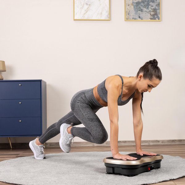 Platforma wibracyjna z pilotem Gymtek - złota
