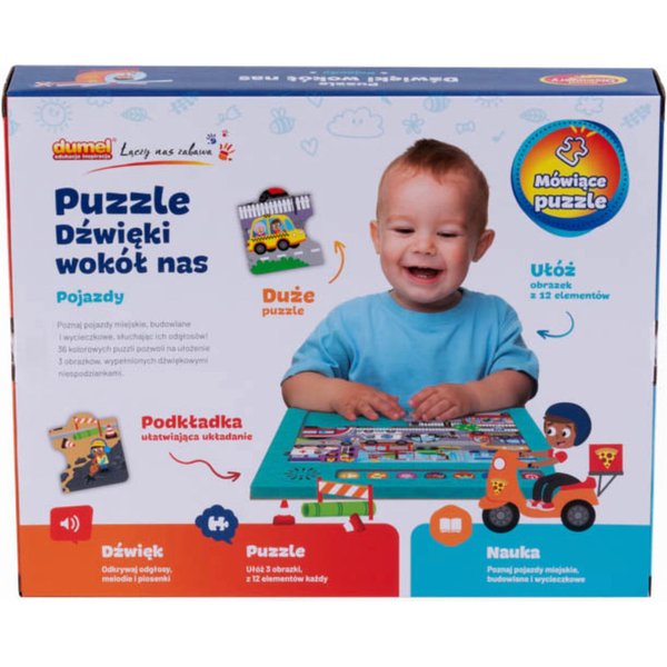 Puzzle Dźwięki wokół nas pojazdy Dumel Discovery