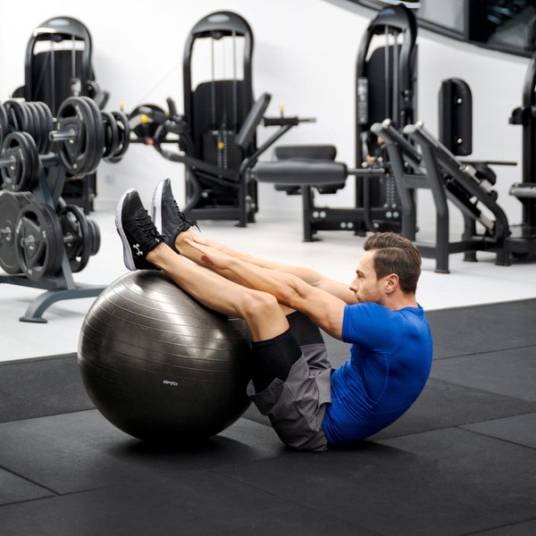 Piłka gimnastyczna 65cm + pompka Gymtek - czarna